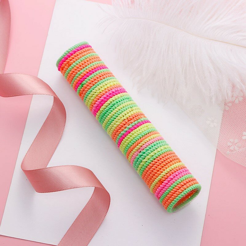 50 Uds colorido accesorios para el cabello niñas de bandas de goma cabello elástico bandas de goma para el cabello diadema infantil decoración de lazos para el cabello