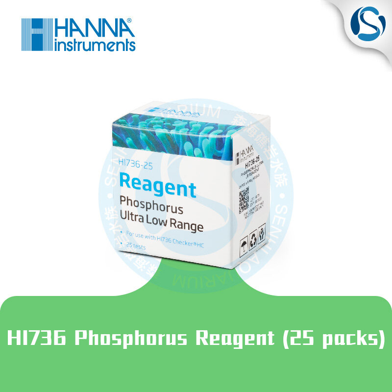 HANNA HI736 ULR Phosphate Tester Contains 25 test packs to test phosphate PO4 concentration in seawater aquarium reef tank