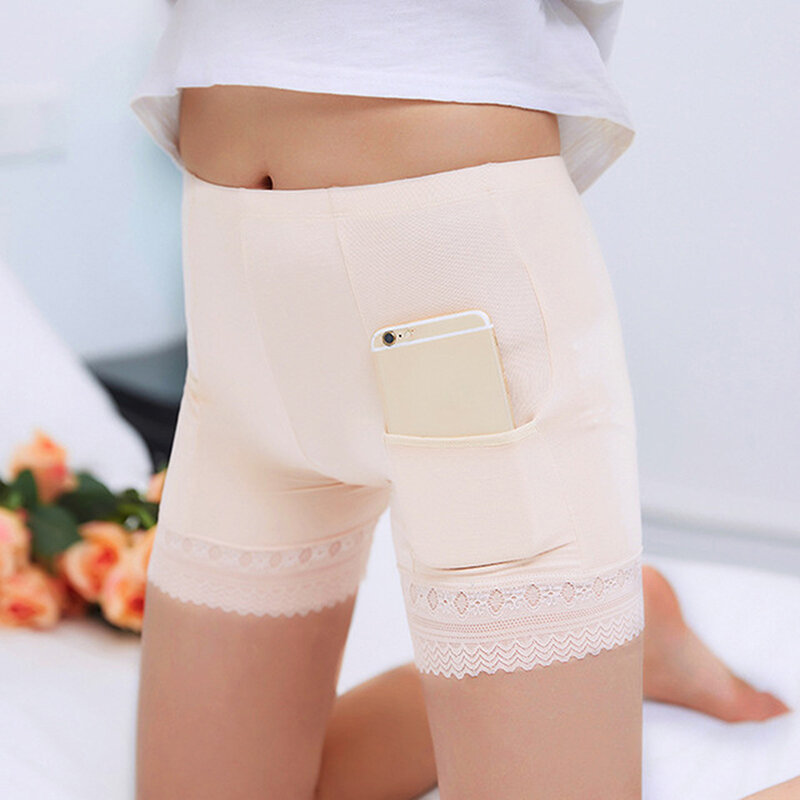 40KG-100KG Women Plus Big Size Safety Pants Soft And Comfortable Modal Material Shorts With Lace Panties