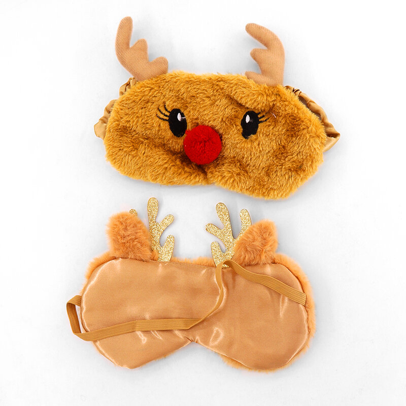 EXVOID przepaska na oko prezent na boże narodzenie bawełna osłona oczu podróży Relax pomoc w zasypianiu maska z oczami opaska na oko zabawki erotyczne Cartoon Deer 1 sztuk