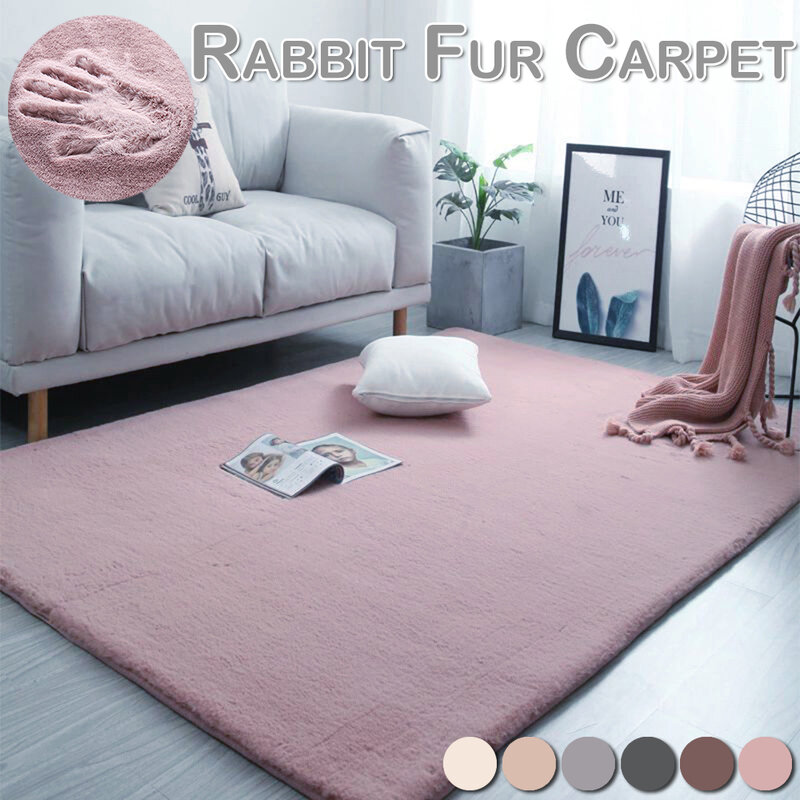 Zima Super miękkie puszyste dywan duży obszar Mat dywan ze sztucznego futra Home Decor nowoczesne stałe królik kudłaty futrzany dywan salon sypialnia D30
