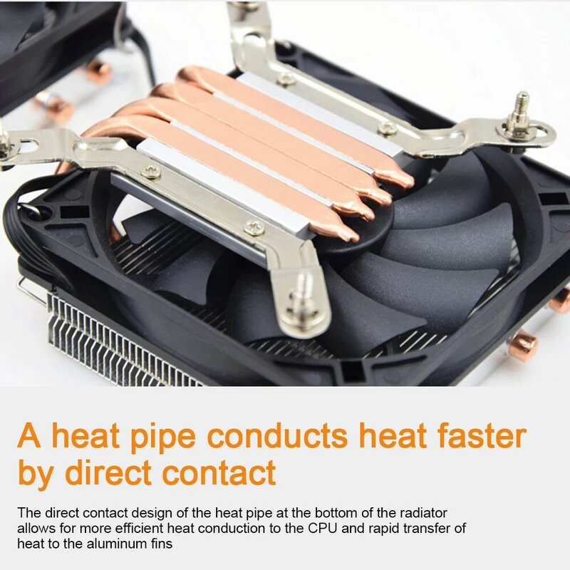 Z39 CPU Cooler Heat Pipes Radiator 4 Pin Temperature Control Computer Case Quiet Cooling Fan for Intel 115X 775 AMD AM4 AM3 FM2