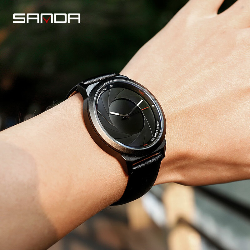 SANDA แบรนด์หรูผู้ชายนาฬิกา Ultra Thin หนังนาฬิกาชายธุรกิจนาฬิกาข้อมือนาฬิกากันน้ำผู้ชาย relogio masculino