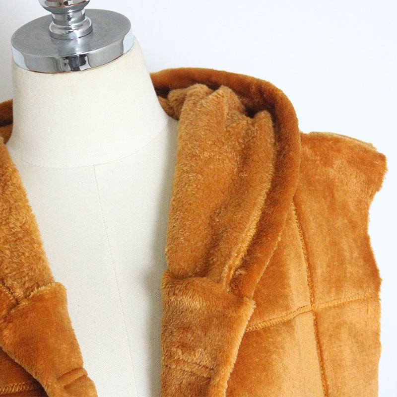 Wanita Berkerudung Rompi Mantel Mode Buatan Bulu Panjang Rompi Musim Gugur dan Musim Dingin Baru Tebal Pakaian Hangat Tanpa Lengan Jaket Tetap