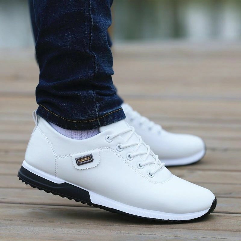 Zapatos informales De negocios para Hombre, zapatillas De cuero PU, mocasines a la moda, calzado para caminar, 2019