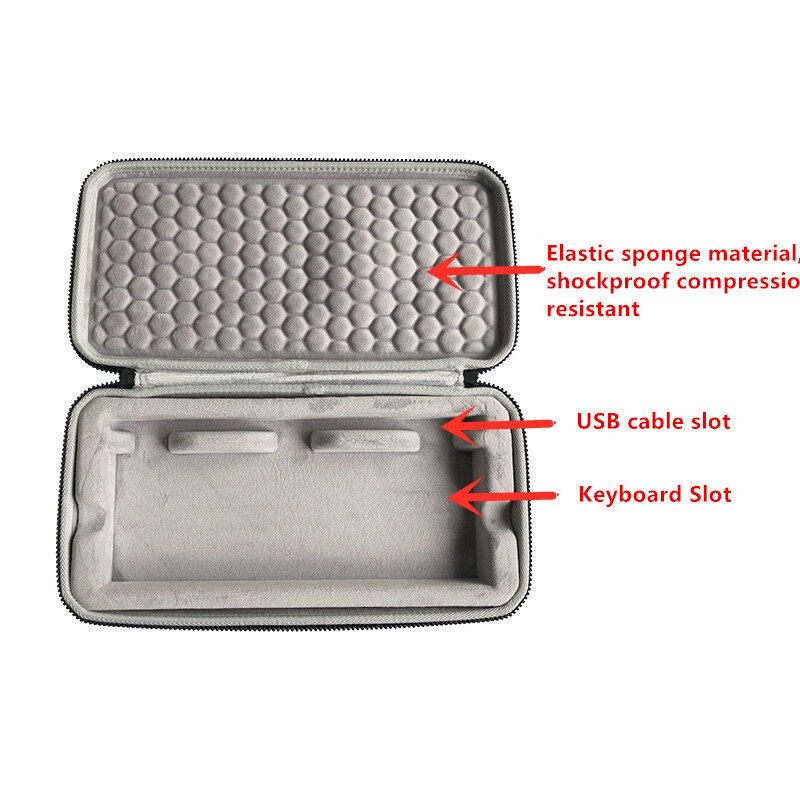 Hard Shell Carrying Case for Bald 980v3 Mechanical Keyboard 98 Keys Protection Storage Bag Cover Box