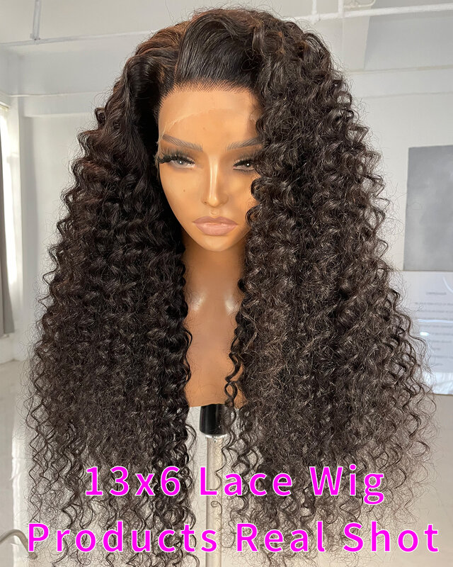 Perruque Lace Frontal Wig sans colle brésilienne Remy, cheveux naturels ondulés, 13x6, 4x4, 30 pouces