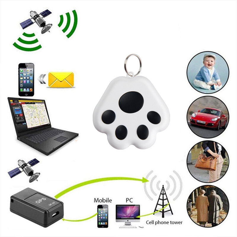 Dog Paw Bluetooth Anti-Lost Device Pet Dog GPS Tracker With 15M Monitoring Range Bluetooth Tractor For Pet Wallet Bag Protection