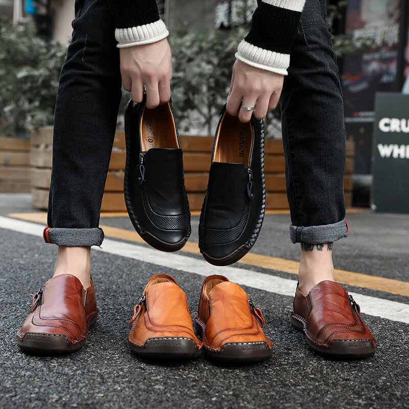 Hot9 – mocassins en croûte de cuir pour hommes, chaussures décontractées, confortables, de qualité, plates et respirantes, nouvelle collection