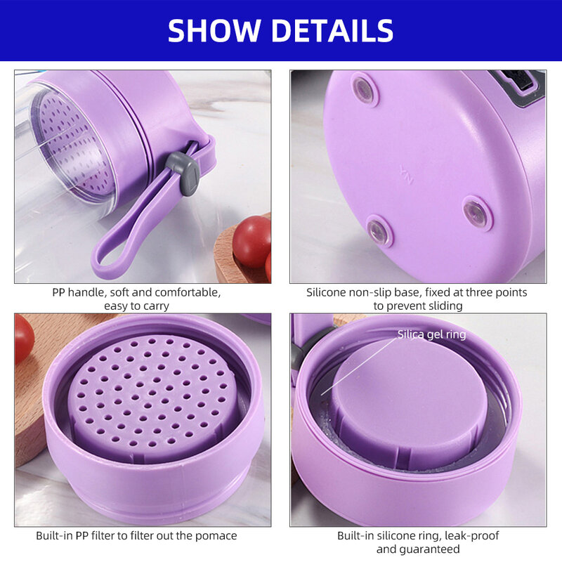 Tragbare Mixer USB Elektrische Obst Entsafter Handheld Smoothie Maker Mixer Rühren Wiederaufladbare Mini Küchenmaschine Saft Tasse
