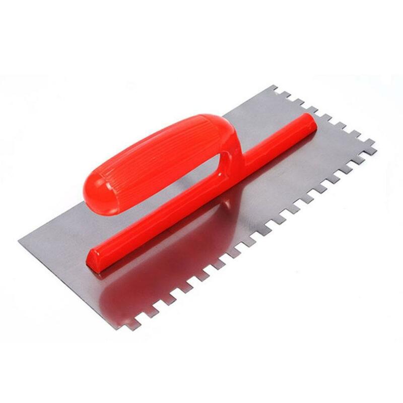 1PCS 28x12cm Plastering Finishing Trowel Steel Blade Sharp And Notched Handle Durable Plastic Blade Non-Stick ABS Square O8T8
