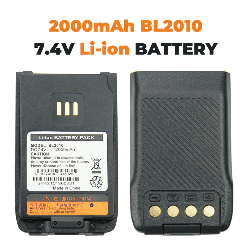 Two Way Radio 2000mAh Li-ion Battery for Hytera BL2010 BL1504 UL913 PD562 PD502 PD682G