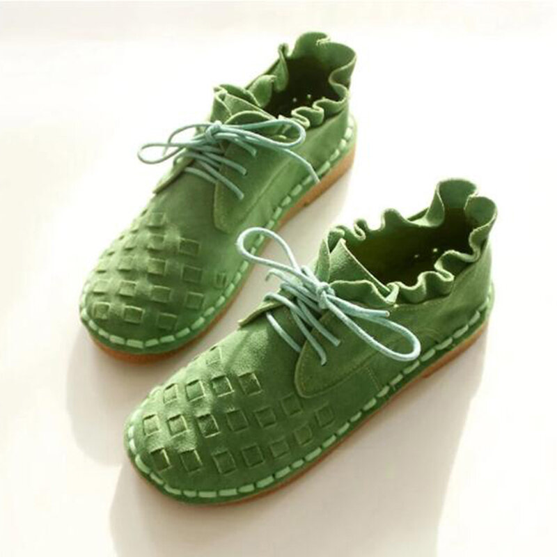 2020 手作り織り plat 靴レトロアート森ガール靴ピュアカラー女性の靴