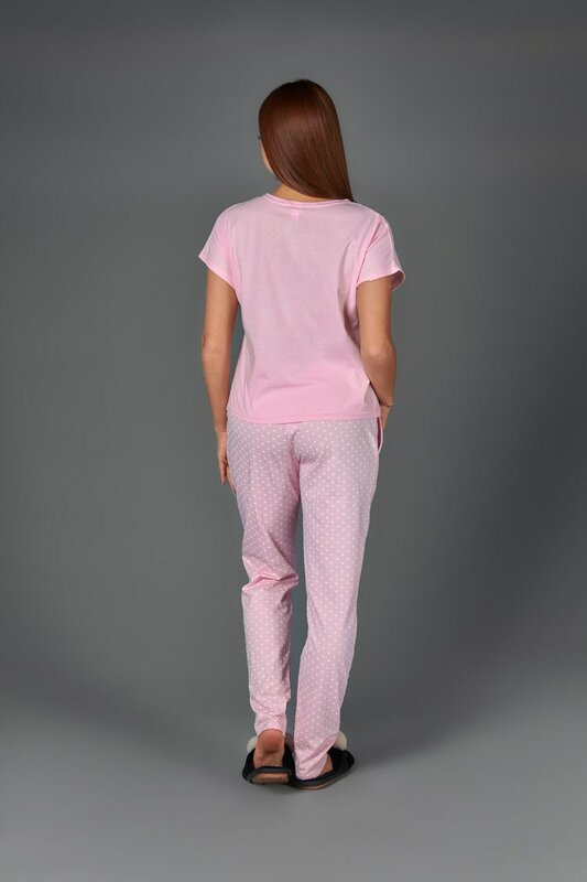 Pijamas para el hogar Atoff hembra ZHP 026 (menta/rosa con guisantes)
