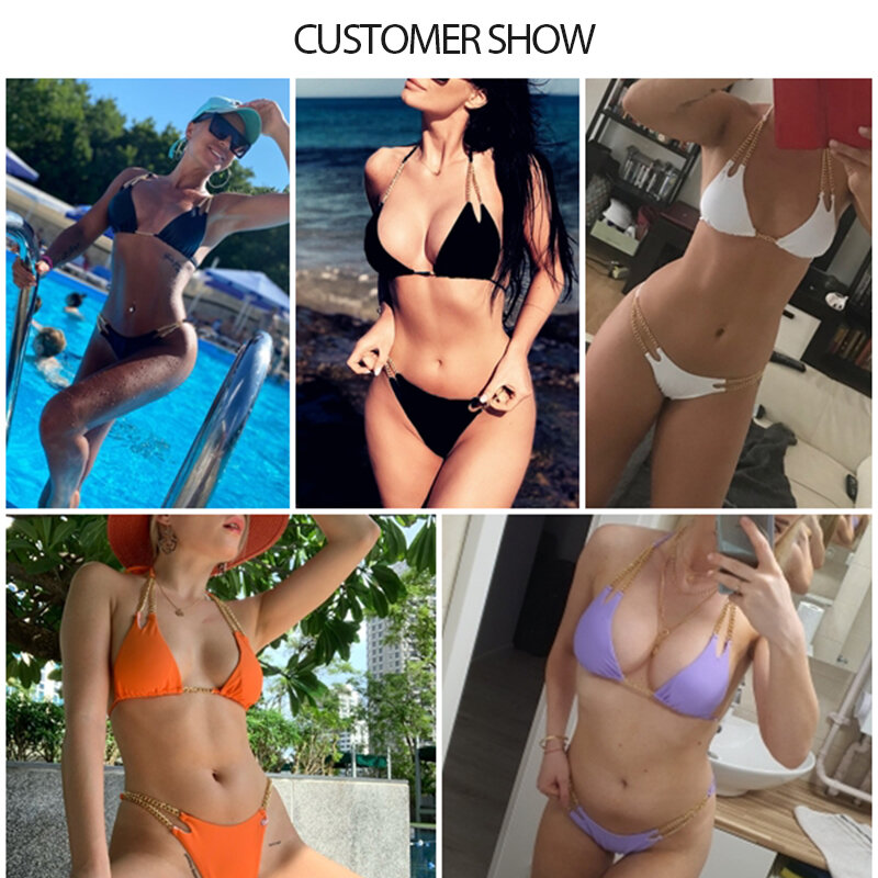 Micro kette bikini set Halter bademode frauen 2021 aushöhlen badeanzug weibliche badenden zwei stück High cut badeanzug biquini neue
