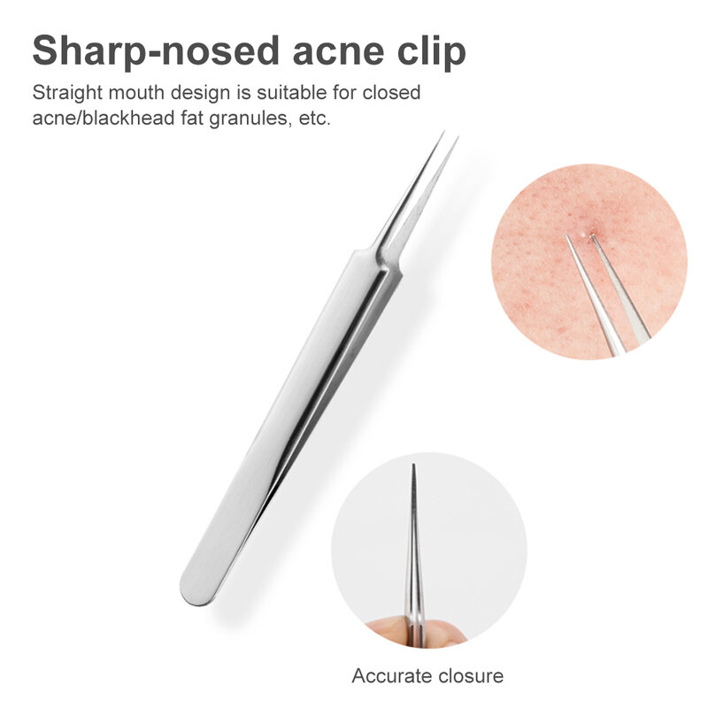 4/8 pçs acne cravo remoção agulhas pontos pretos mais limpo preto cabeça poros limpador de limpeza profunda ferramenta rosto cuidados com a pele ferramenta