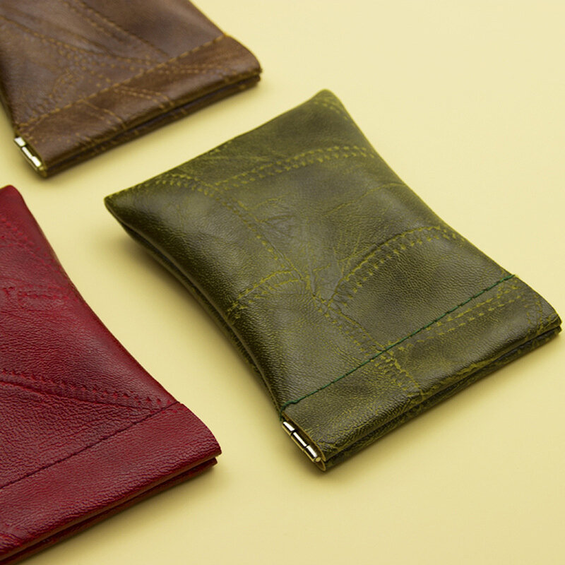 男性と女性のための小さな革の財布,長いポケット付きの財布,小さなカードホルダー