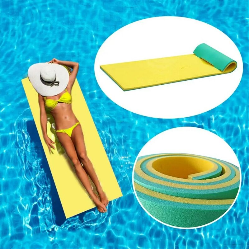 Piscina flutuador de água cobertor água flutuante cama suave e confortável esteira de flutuador de água para banhos de sol esportes aquáticos piqueniques