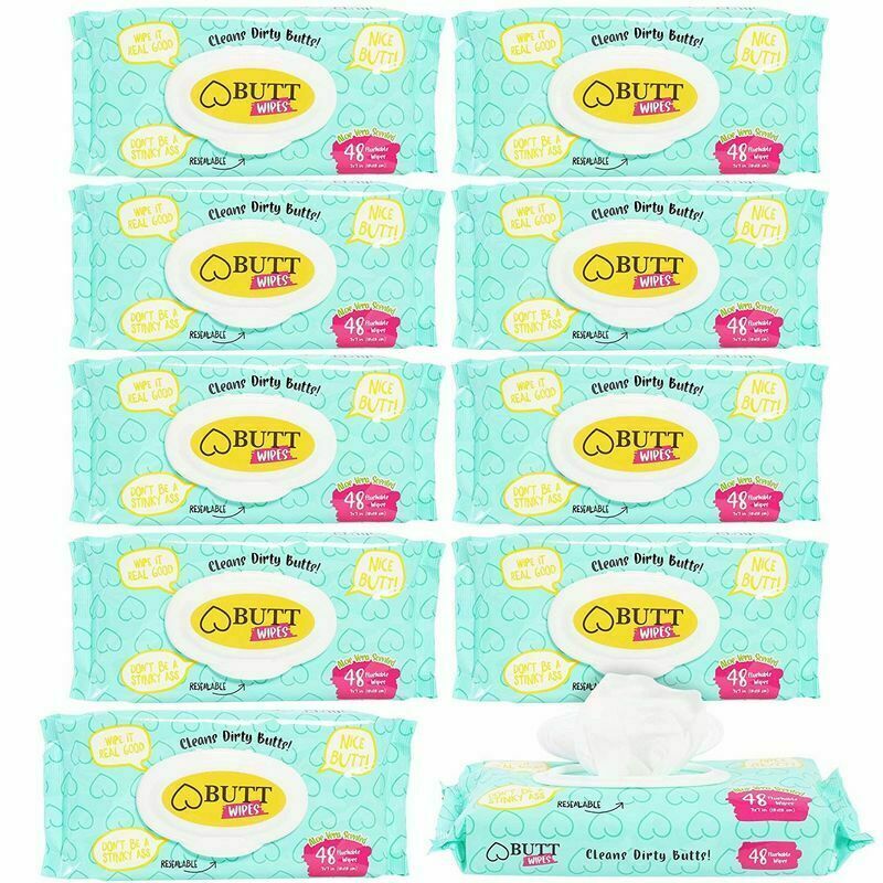 10x Flushable Butt Wet Wipes for Adults and Children Aloe Vera Scented 480 Wipes