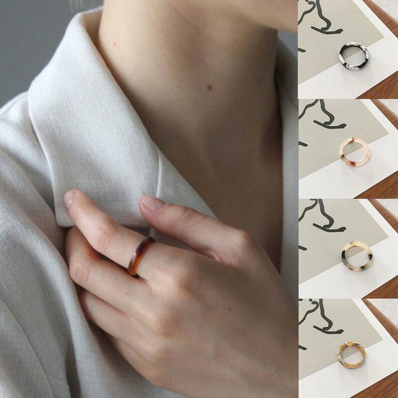 2021 neue Koreanische Transparent Harz Ring Acryl Bunte Minimalistischen Geometrische Runde Ringe für Frauen Mode Schmuck Party Geschenke