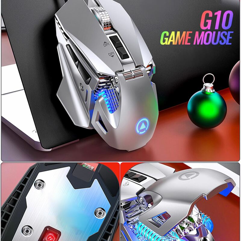 E-sports-ratón con cable de 7200 DPI para videojuegos, Mouse para PC, portátil, portátil, para casa y oficina, con placa inferior de Metal cepillado, 2021