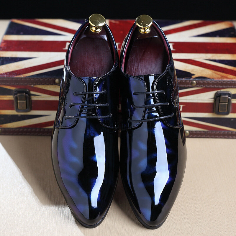 Neu herren Patent Leder Oxford Schuhe Schuhe Zapatos de hombre Männer Formale Schuhe Spitz Business Hochzeit c239