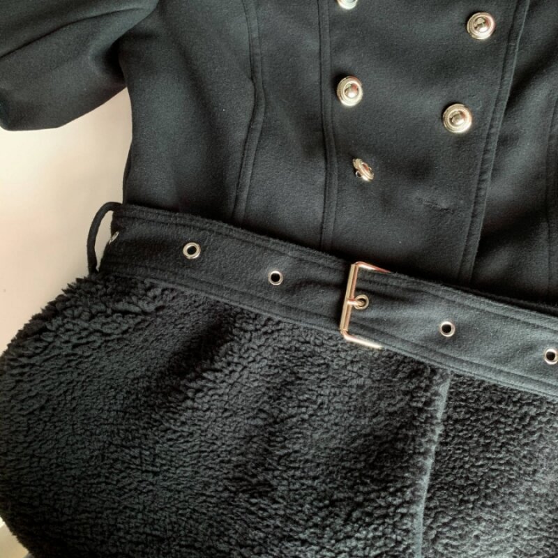 Gothic Punk czarne kurtki damskie ponadgabarytowe nowe mody szczupła jesienno-zimowa płaszcze damskie znosić Casual damski płaszcz Plus rozmiar M-4XL