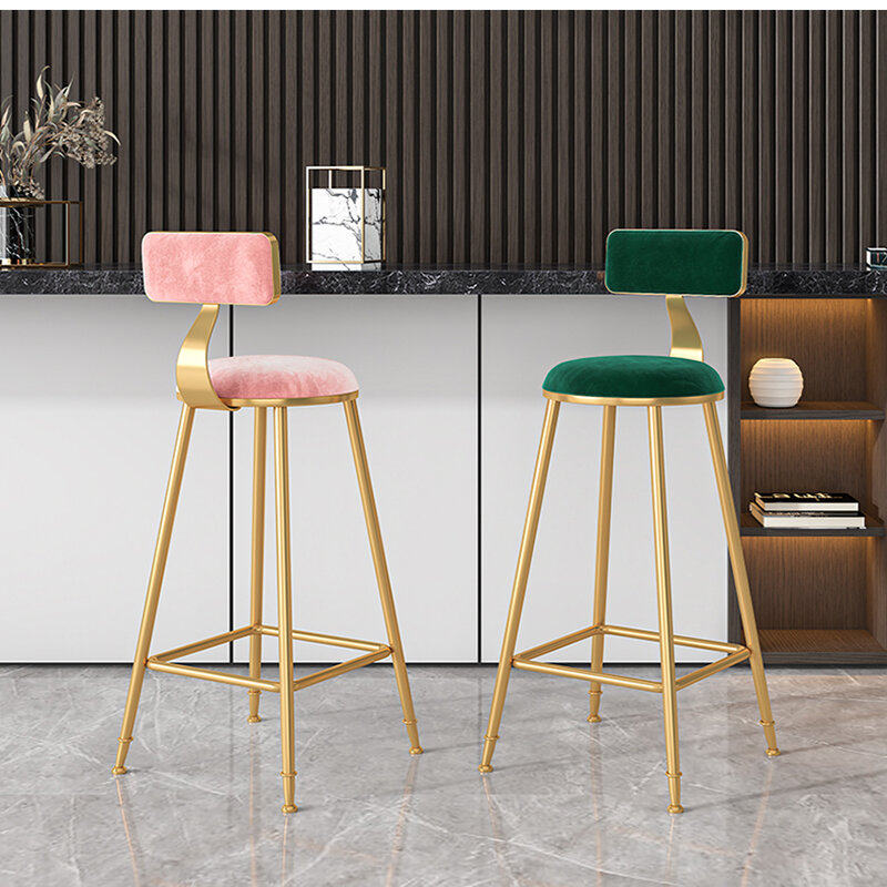Sedia nordica semplice sgabello alto da Bar moderno in ferro battuto con schienale sedie INS sedia da pranzo di lusso leggera mobili per la casa
