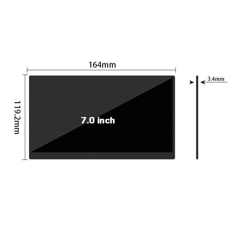 Schermo LCD da 7 pollici LVDS a vendita diretta A070XN01 risoluzione V.0 1024*768 luminosità 330 contrasto 800:1