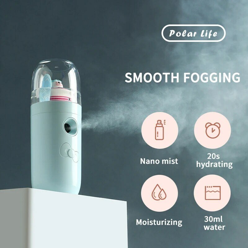 Pulverizador nano para reabastecimento de água, instrumento pulverizador de beleza para reabastecimento de água fria, hidratação facial com carregamento usb