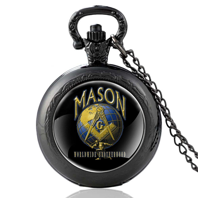 ผู้หญิงคลาสสิกควอตซ์นาฬิกา Mason ทั่วโลก Brotherhood จี้สร้อยคอนาฬิกาเครื่องประดับของขวัญ
