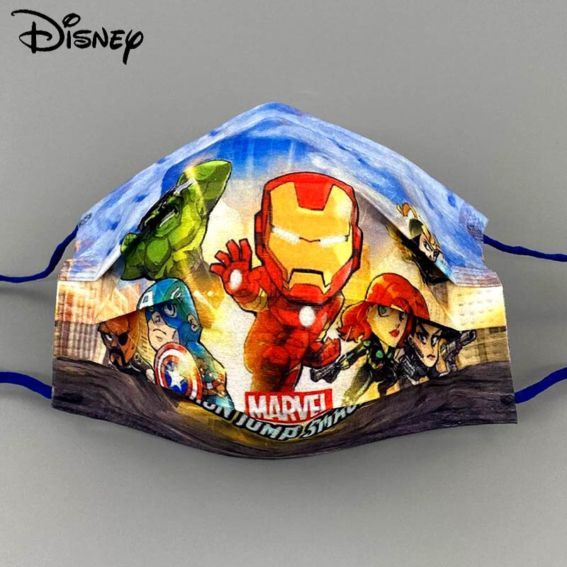 Disney homem de ferro descartável adulto crianças máscara dos desenhos animados anime herói impresso protetor facial para meninos respirável