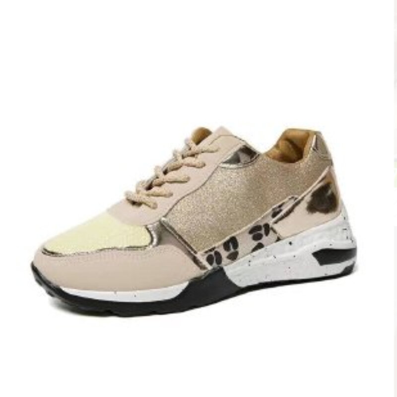 Wedge Heel Platform Cross Straps Lightweight Casual Shoes Leopard Print Polka Dot Travel Shoes Women Stitching  KZ036