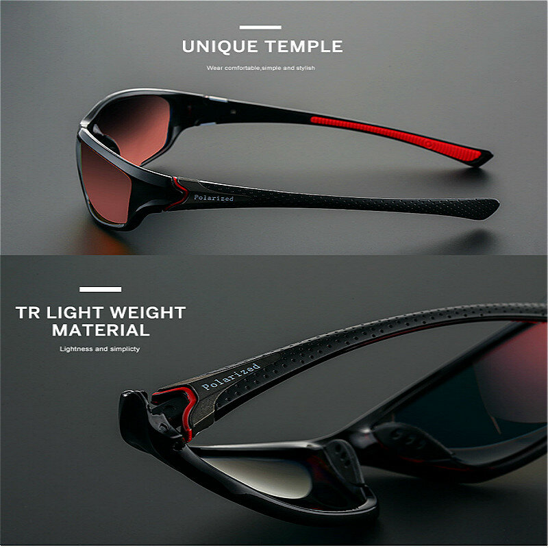Óculos de sol polarizador uv400, óculos esportivo com 9 cores e visão noturna para homens e mulheres
