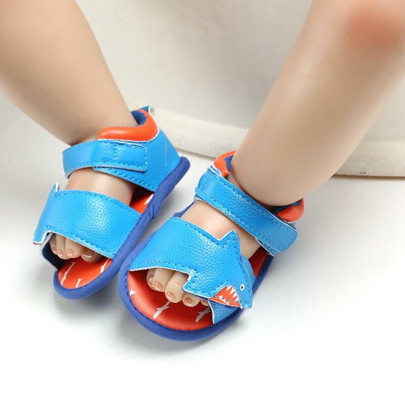 Summer Baby Boys Girls Cartoon Animal PU Leather Soft Bottom Toddler Sandals