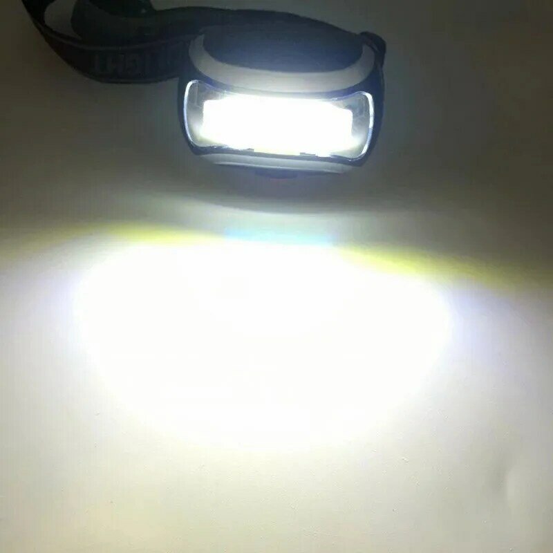 Mini lanterna de cabeça de led cob d5, farol à prova d'água com 3 modos para acampamento ao ar livre, pesca e iluminação noturna