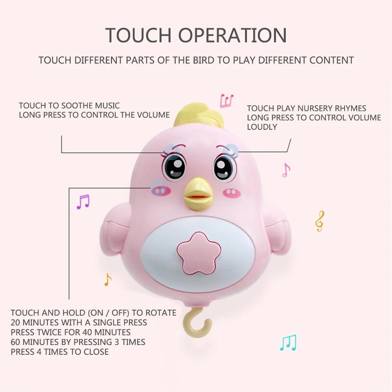 Baby crib mobile Rattles toys for toddlers 0-12 Months Baby Rattles Toy Infant Musical Bed Bell With Birds toys for newborn