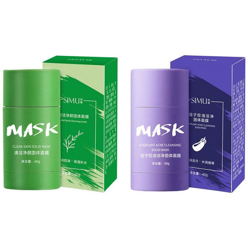  Mask Oil Control Shrink Pores Remove Blackheads Acne Cleansing Stick Convenient Mud Mask Avocado Tea Extract Skin Care 40g