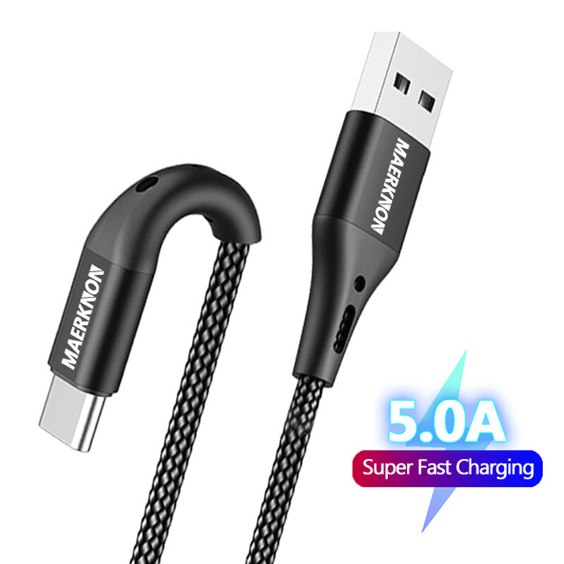 Cable de carga rápida USB tipo C 5A para Samsung S10, S20, Xiaomi mi 11, Cable Micro USB tipo C