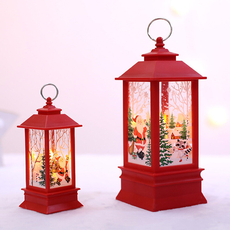 Lampu Lentera LED Manusia Salju Santa Klaus Dekorasi Natal untuk Rumah Hiasan Pohon Natal Hadiah Natal Dekorasi Tahun Baru