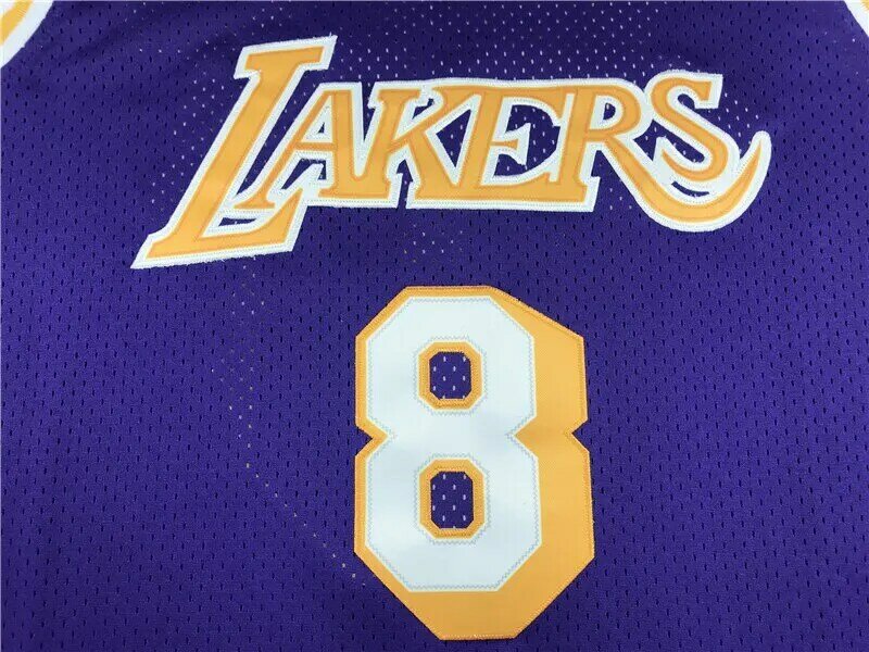 NBA Мужские Лос-Анджелес Lakers #8 Брайант фиолетовый Винтажный Золотой лейбл баскетбольные майки