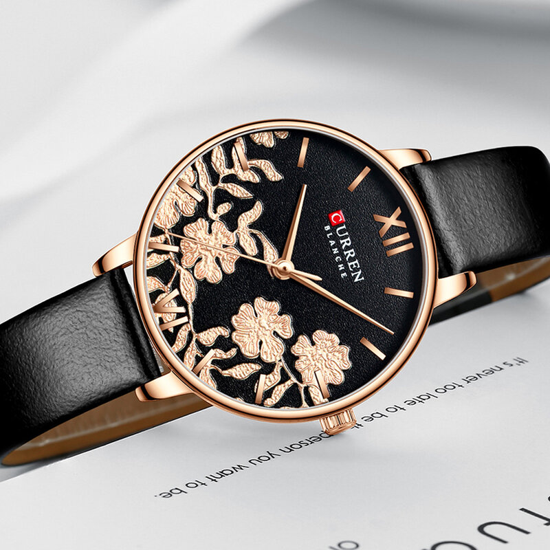 2020 CURREN Mode Casual Leder Frauen Uhren Schöne Einzigartige Design Zifferblatt Quarz Armbanduhr Uhr Weibliche Mode Kleid Uhr