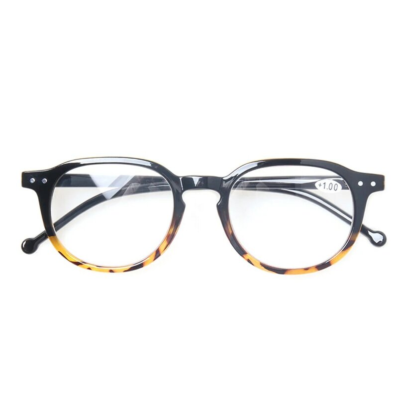 Óculos de leitura simples e atmosféricos com armação de plástico, luz confortável mola dobradiça óculos de leitura, diopter + 0,+ 50...+ 600