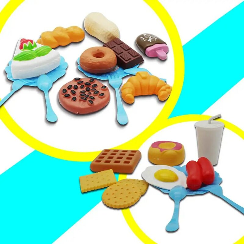 RCtown-مجموعة ألعاب بلاستيكية للوجبات السريعة للأطفال ، لعبة طعام صغيرة ، بطاطس مقلية ، هوت دوج ، آيس كريم ، كولا ، هدية محاكاة