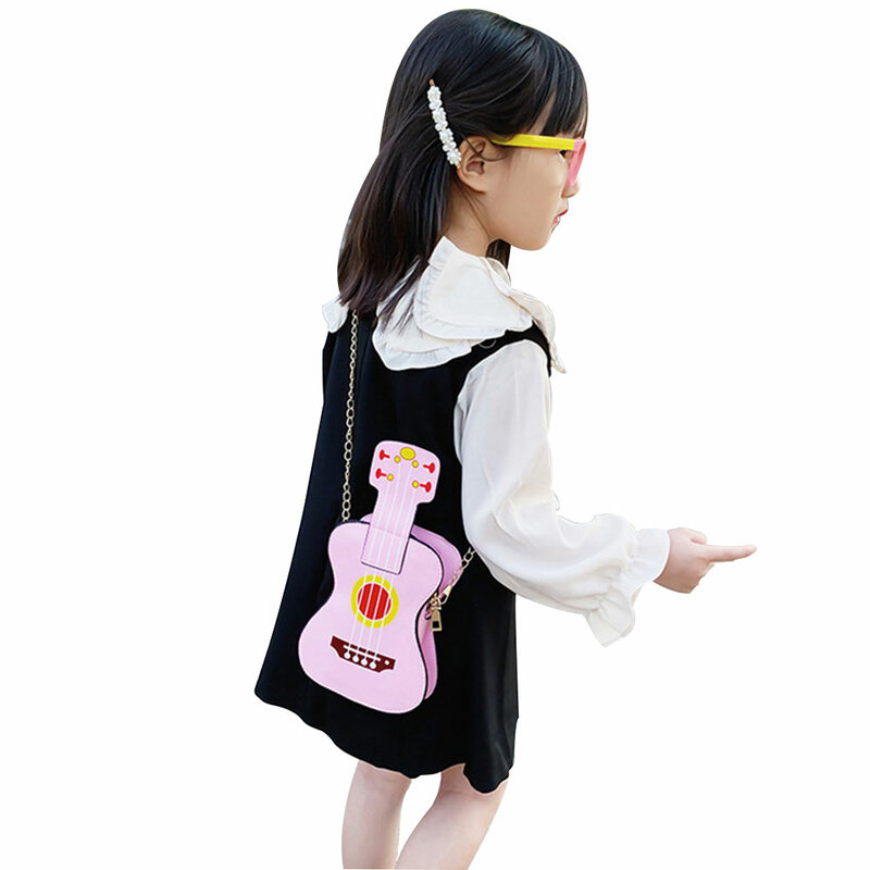 Сумка кросс-боди в форме скрипки, детский мессенджер на ремне в стиле ретро для девочек, милый маленький мини-кошелек, дорожная сумка с цепоч...