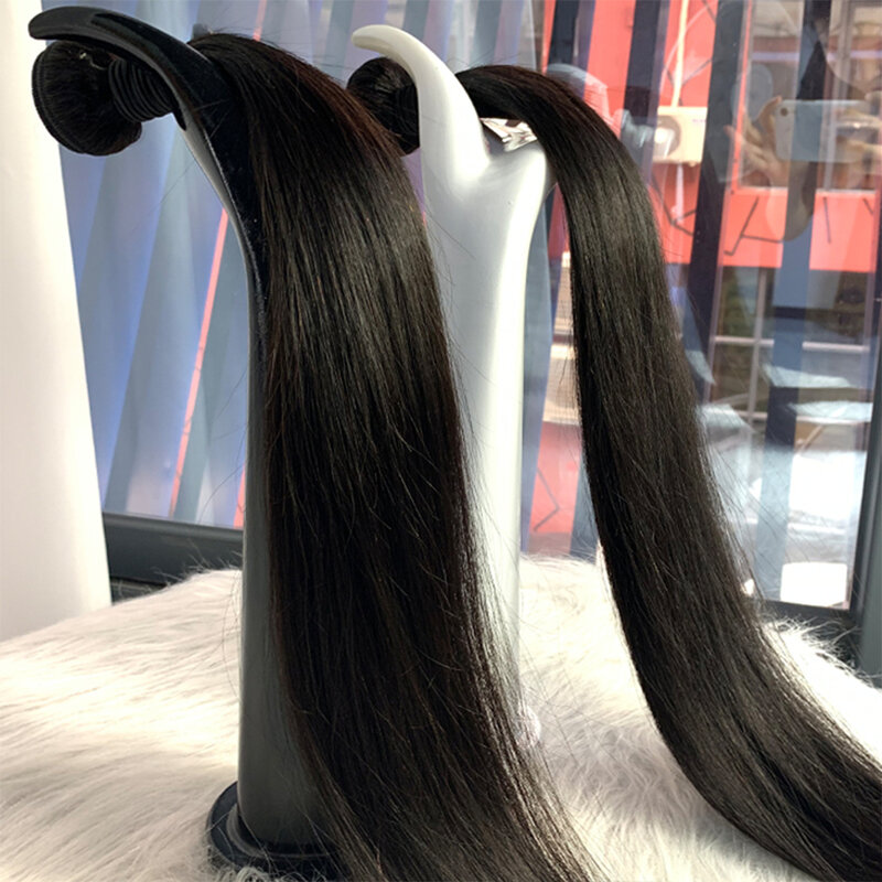 8-24 fasci di capelli umani lisci brasiliani lunghi pollici tessono 3/4 pacchi offerte estensioni dei capelli umani Remy a doppia trama naturale