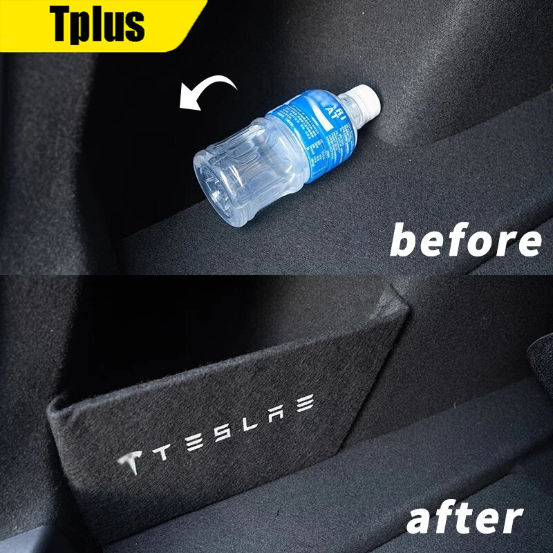 Tplus 2021 placa de armazenamento tronco do carro para tesla modelo 3 caixa cauda defletor peças bagageiro acessórios partição