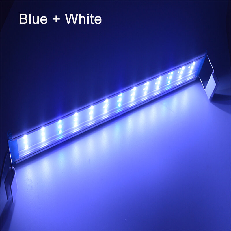 Luz LED Superfina para acuario, iluminación para cultivo de plantas acuáticas, impermeable, lámpara de Clip brillante, azul, 18-75cm, 220v