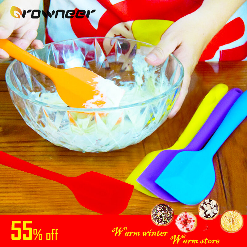 Silicone Baking Spatula Food Grade Non Stick Cooking Tool Multicolor Cake Cream Butter Scraper Cookie Pastry Mixing Bakeware