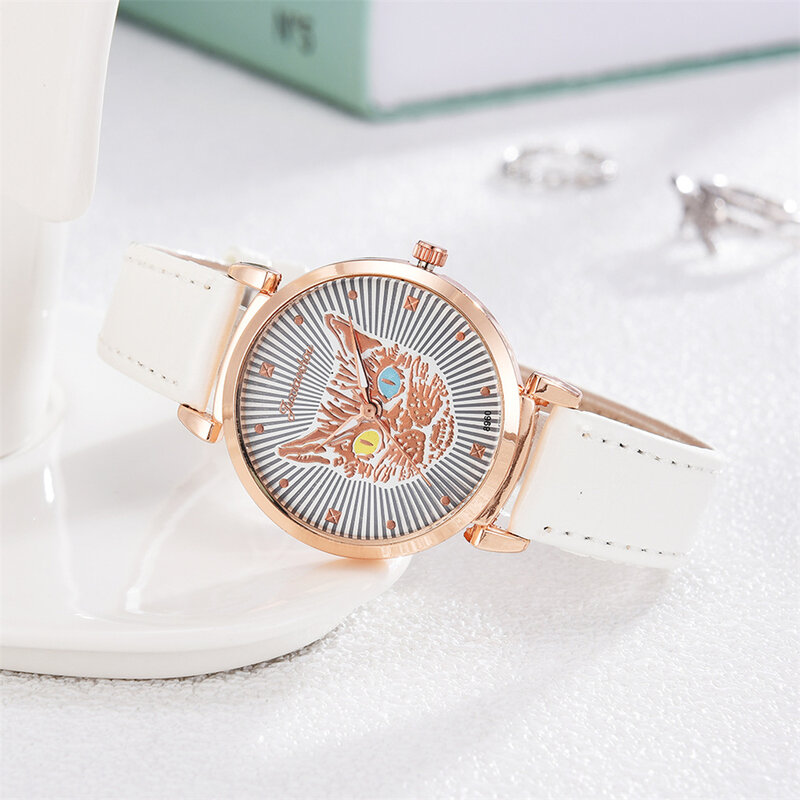 女性のための高級クォーツ時計,カジュアルでシンプルなヒョウ柄のレザーストラップ,新しい2021コレクション